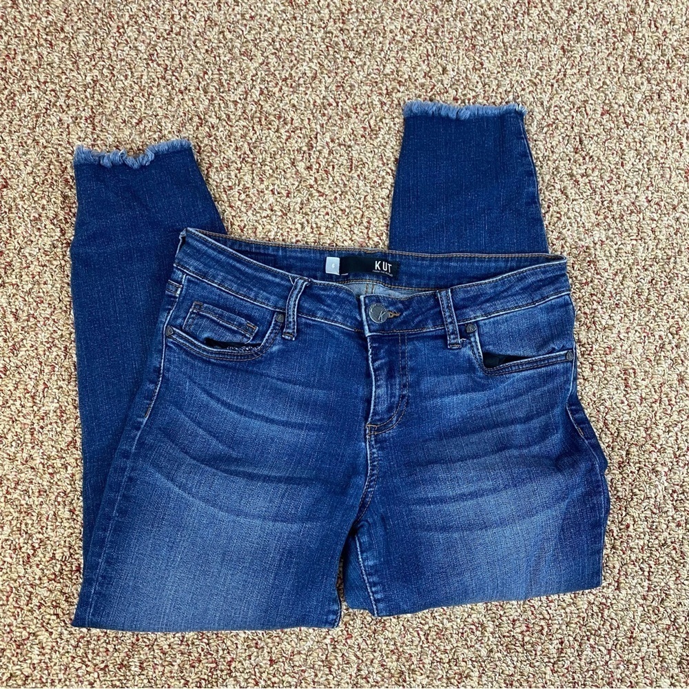 Kut From The Kloth Womens Jeans Blue Medium Wash Distressed 6